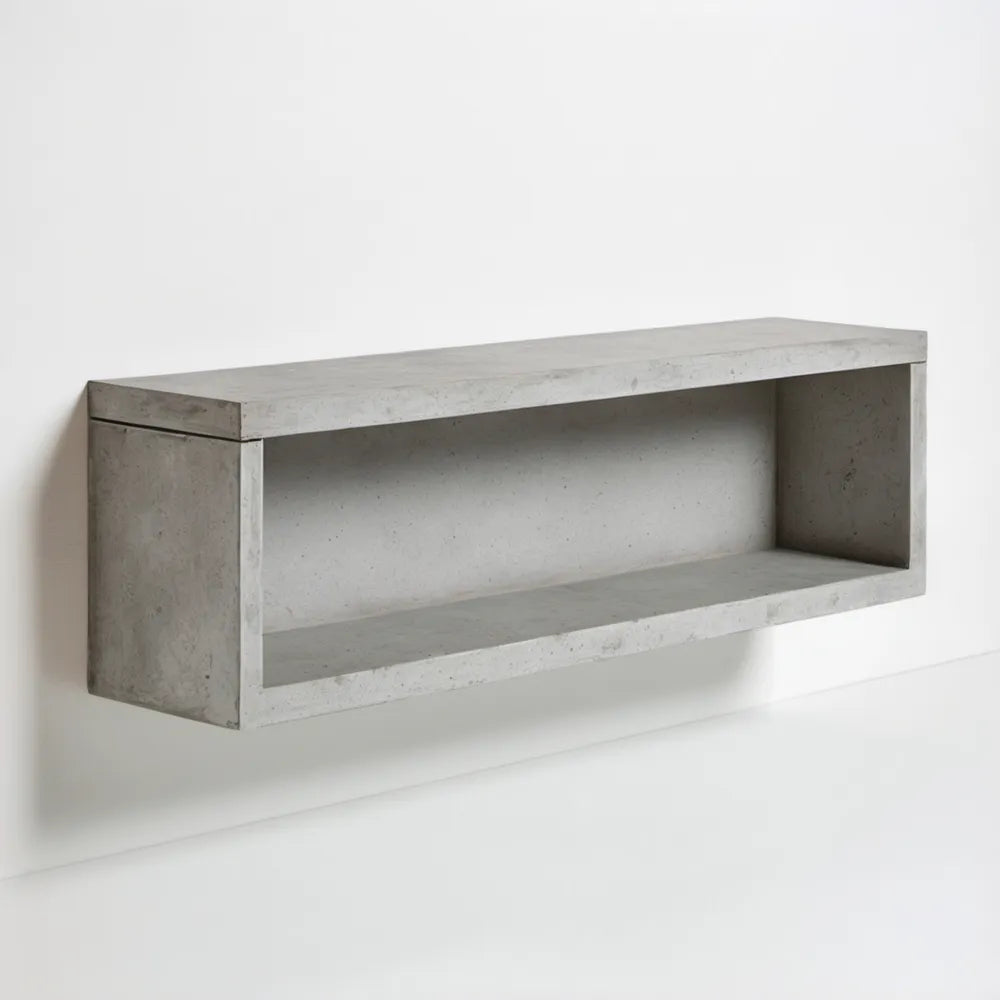 Wisząca szafka RTV z betonu architektonicznego, szara, 80 × 25 × 25 cm