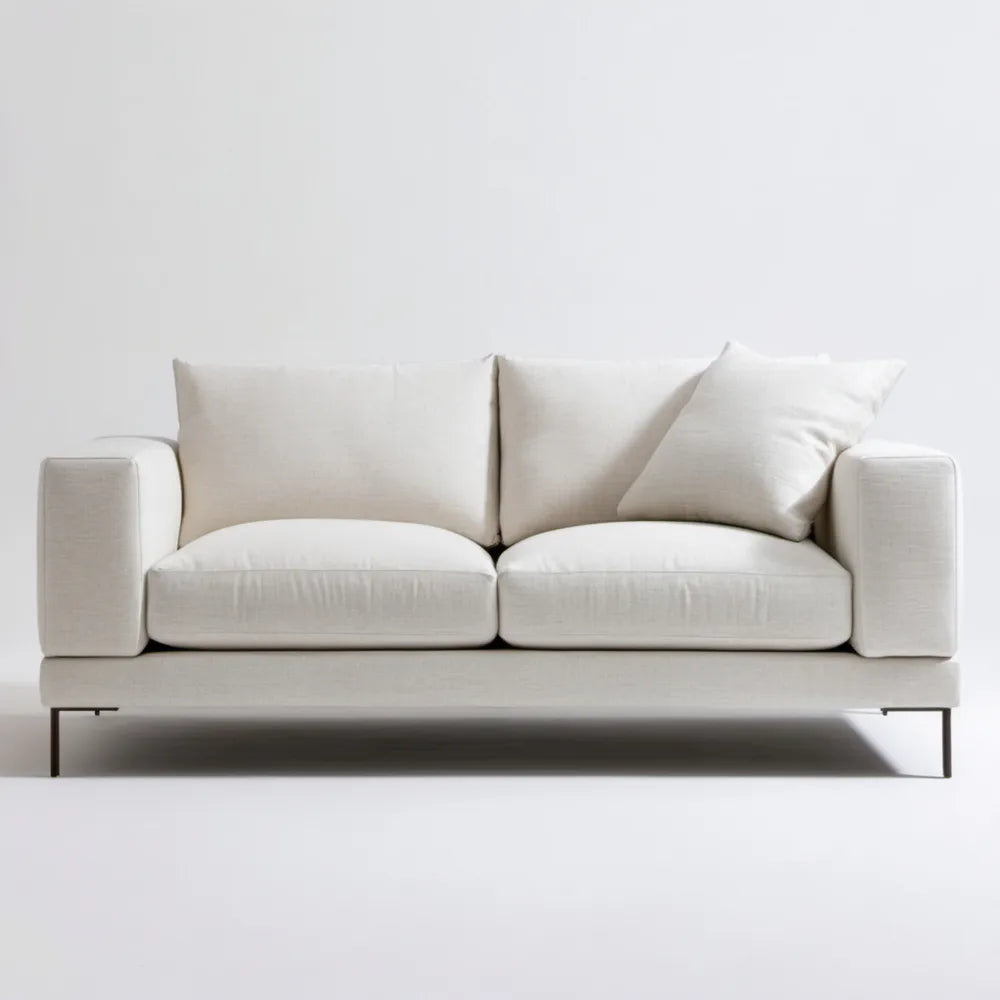 Kremowa sofa dwuosobowa z tapicerką poliestrową 180 x 90 x 85 cm