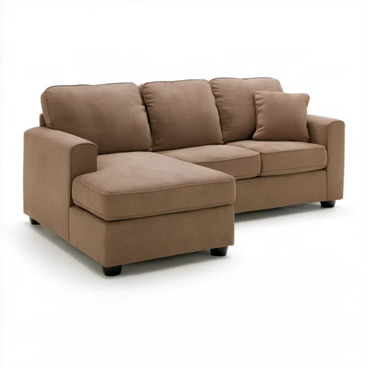 Lewostronna sofa narożna w kształcie L, taupe, 230 x 150 x 85 cm