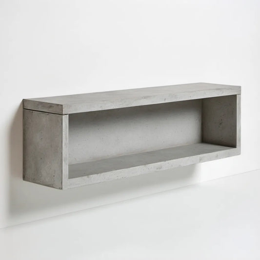 Wisząca szafka RTV z betonu architektonicznego, szara, 80 × 25 × 25 cm
