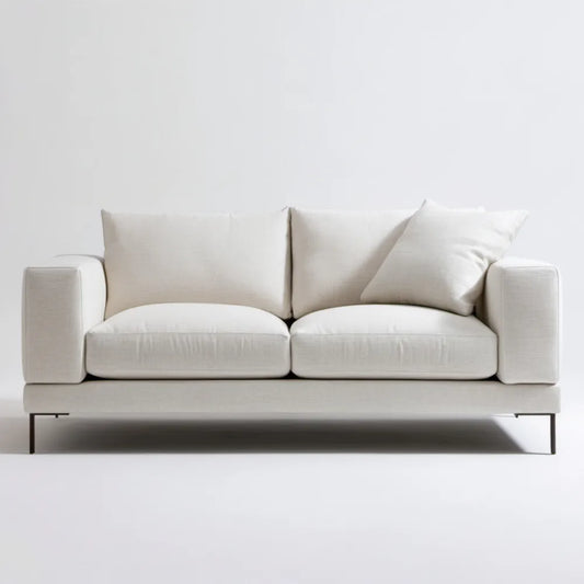 Kremowa sofa dwuosobowa z tapicerką poliestrową 180 x 90 x 85 cm
